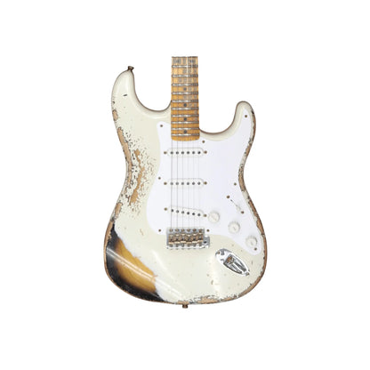 Fender Custom Shop 2024 Limited Edition 1954 Stratocaster Heavy Relic – ’55 Desert Tan Over 2-Tone Sunburst Electric Guitars Fender Art of Guitar