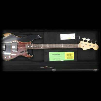 Fender Custom Shop 2024 Limited Edition 1966 Precision Bass Heavy Relic - Aged Black Bass Guitars Fender Art of Guitar