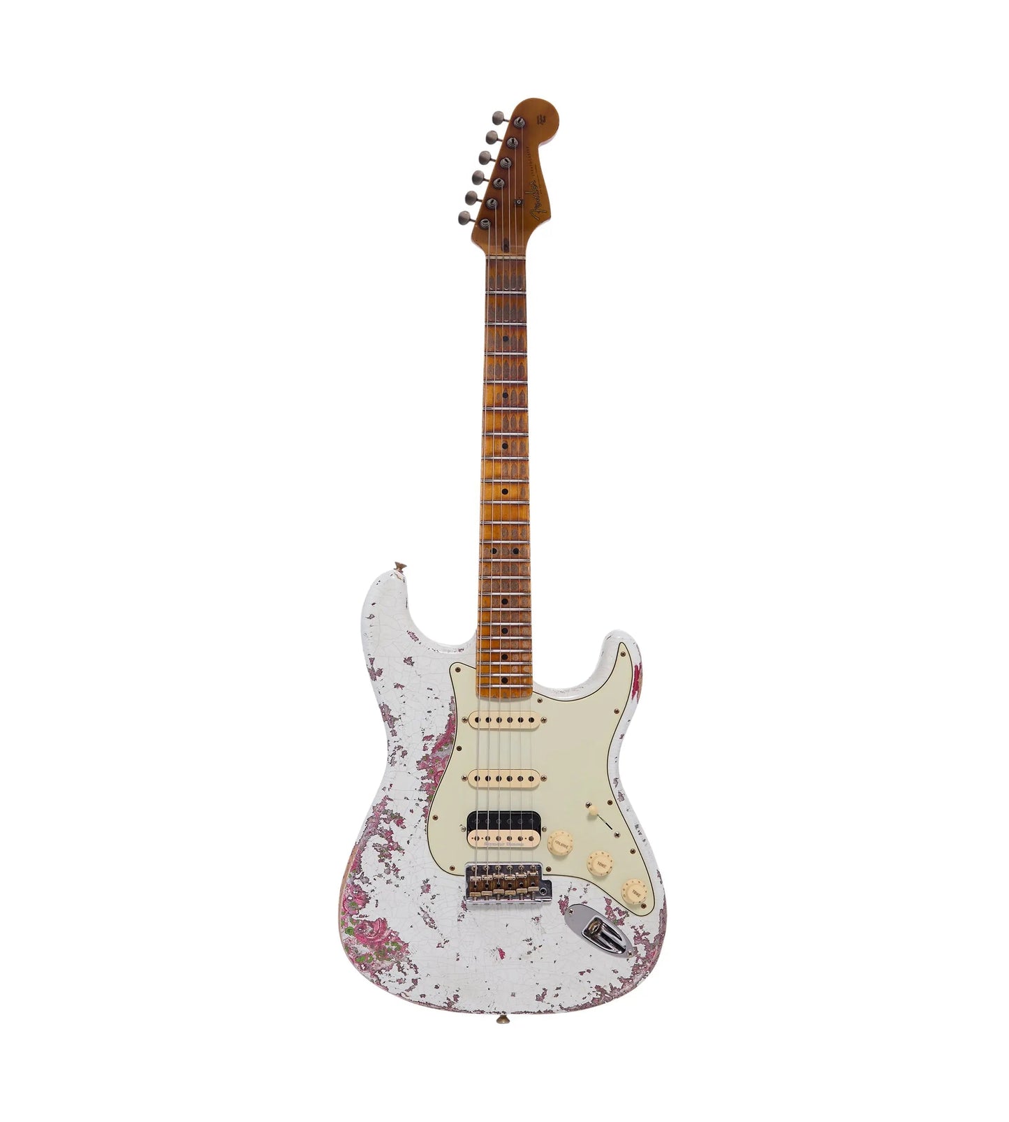 Fender Limited Edition 60s Stratocaster Super Heavy Relic Olympic White over Pink Paisley Electric Guitars Fender Art of Guitar