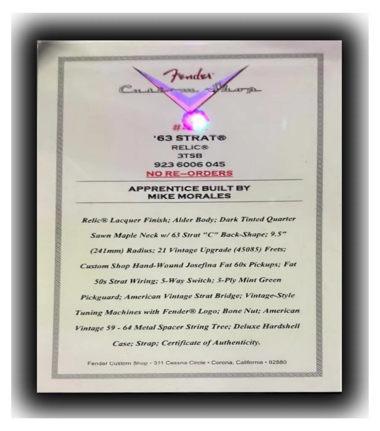 Fender Master Built NAMM 2026 Edition One of One - Unique Build by Mike Morales Electric Guitars Fender Art of Guitar