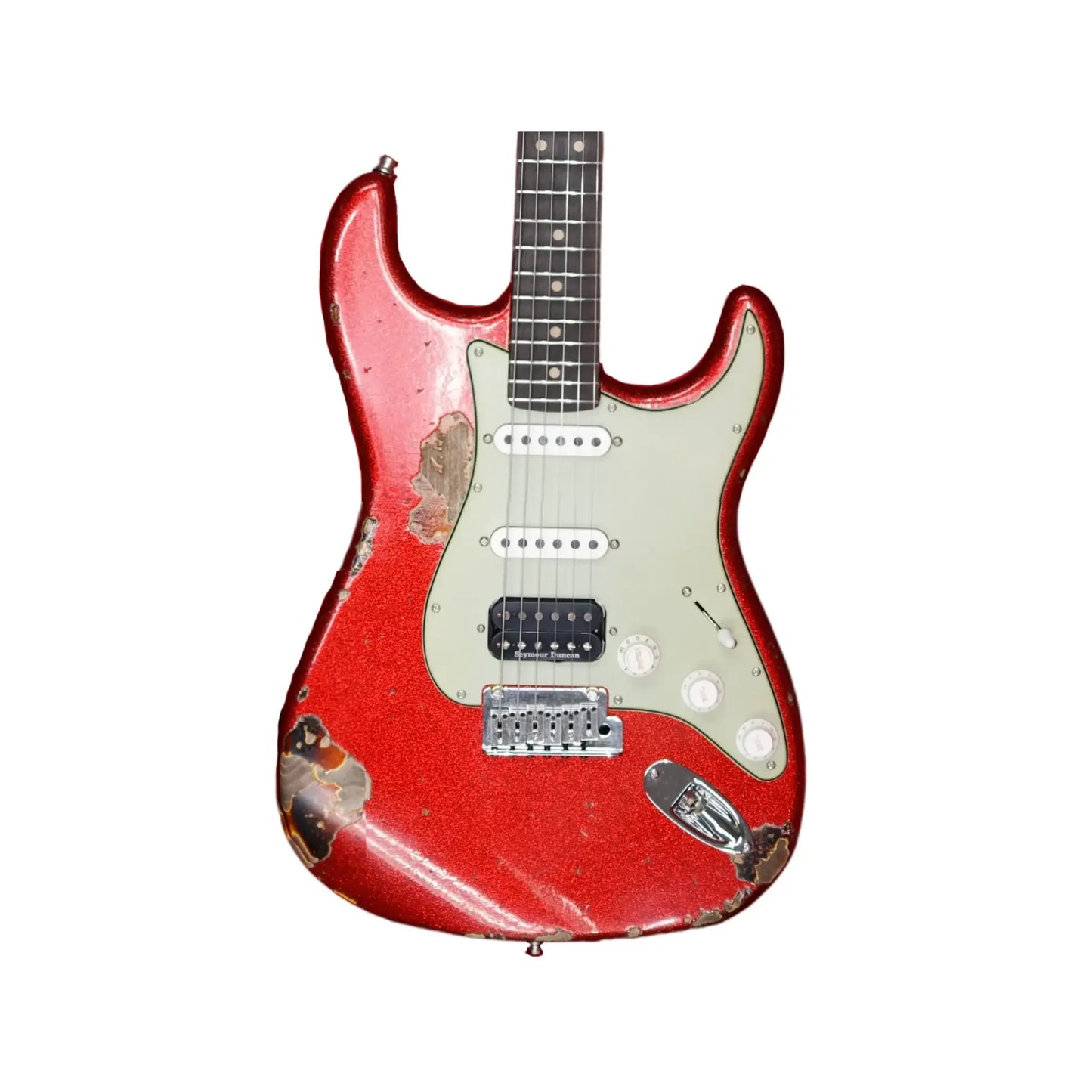 Fender NAMM 2026 Custom Shop Custom Deluxe HBS-1 Stratocaster Electric Guitar - Red Sparkle Over 3-Tone Sunburst, Heavy Relic Electric Guitars Fender Art of Guitar