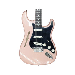 Fender NAMM 2026 Custom Shop Postmodern Thinline Stratocaster Electric Guitar - Aged Shell Pink, Light Closet Classic
