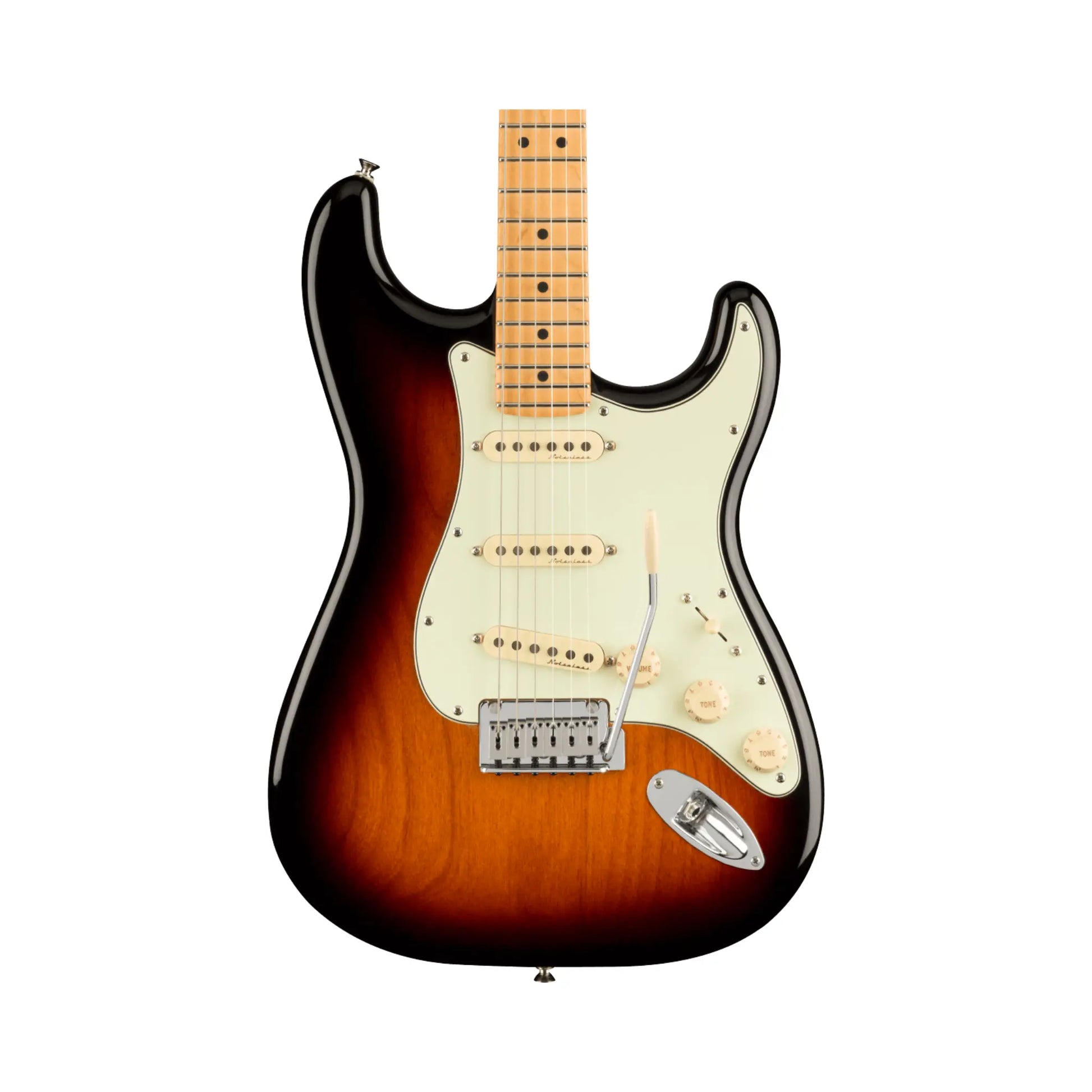 Fender Player Plus Stratocaster – Maple Fingerboard, 3-Color Sunburst – Player Plus Noiseless Pickups, SSS Configuration Electric Guitars Fender Art of Guitar