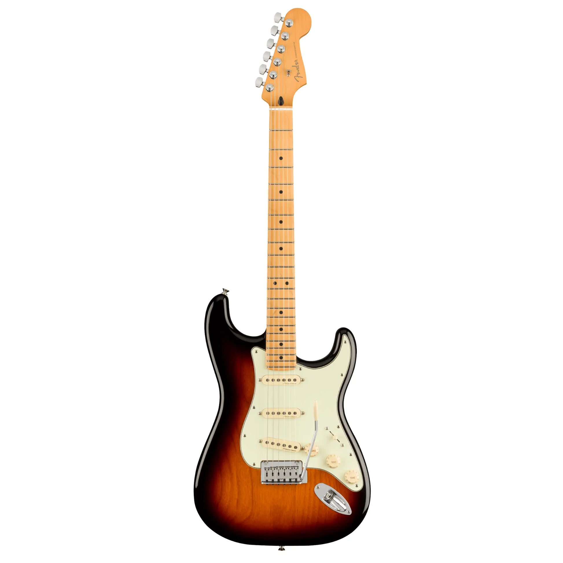 Fender Player Plus Stratocaster – Maple Fingerboard, 3-Color Sunburst – Player Plus Noiseless Pickups, SSS Configuration Electric Guitars Fender Art of Guitar