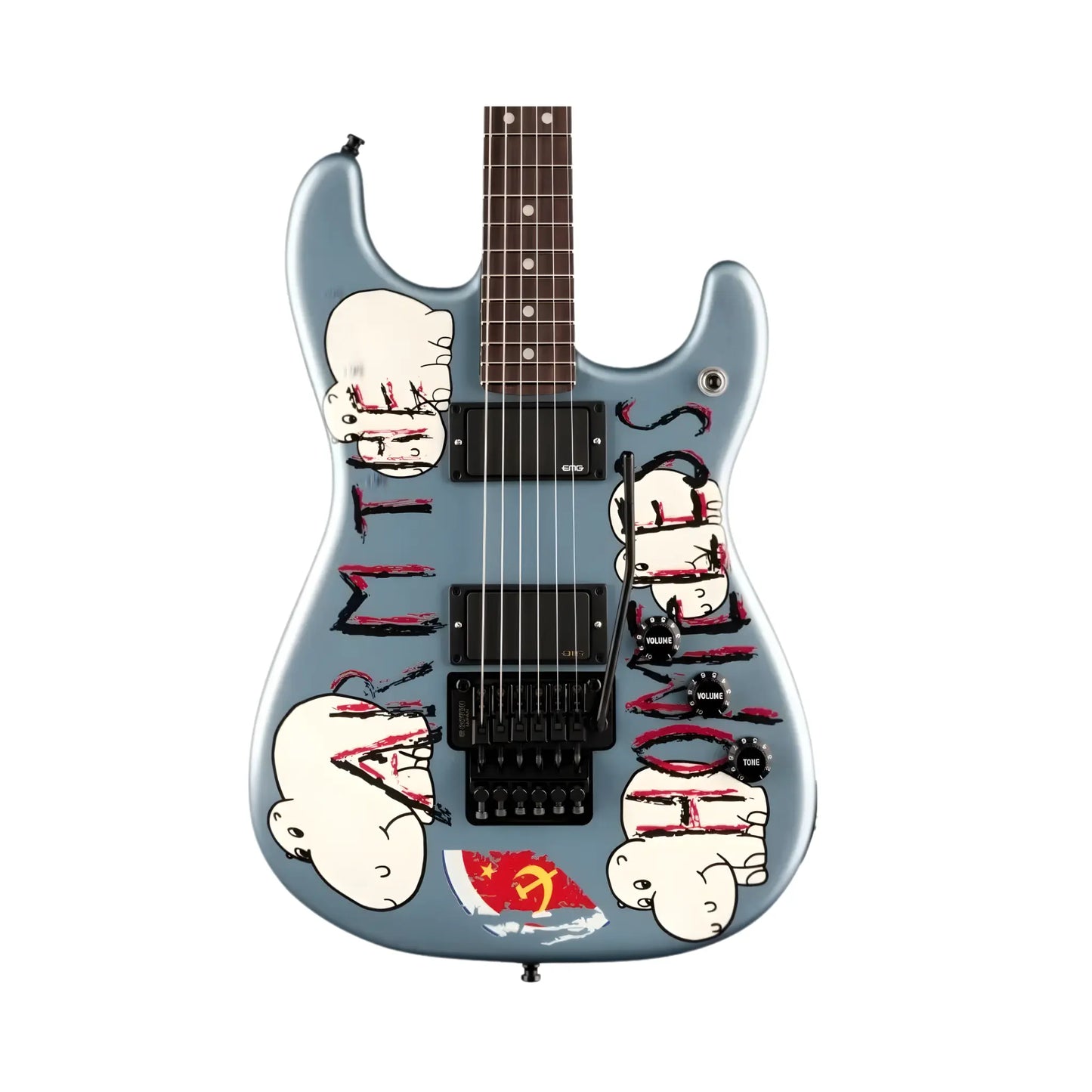 Fender Tom Morello "Arm The Homeless", Rosewood Fingerboard, Blue Ice Metallic Electric Guitars Fender Art of Guitar