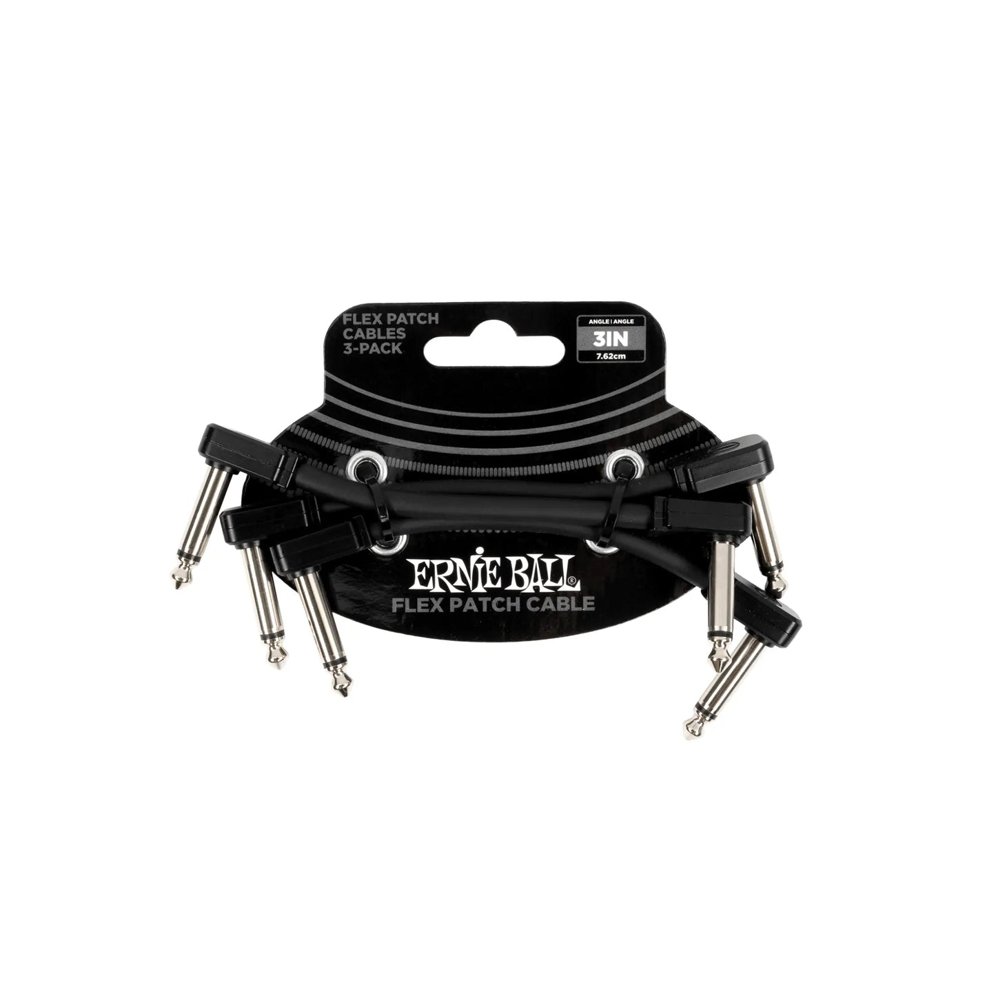 Flex Patch Cable 3in - Black - 3 Pack Guitar Accessories Ernie Ball Art of Guitar