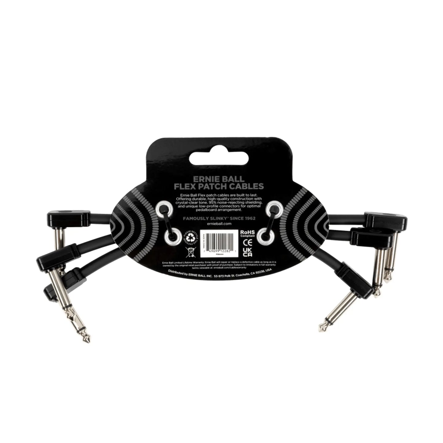 Flex Patch Cable 6in - Black - 3 Pack Guitar Accessories Ernie Ball Art of Guitar