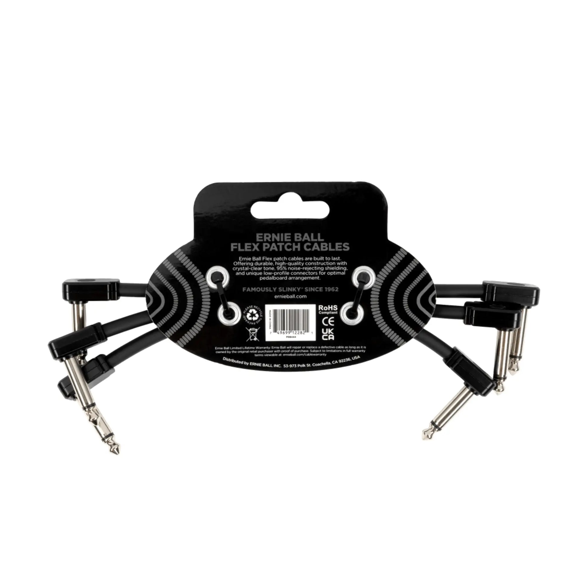 Flex Patch Cable 6in - Black - 3 Pack Guitar Accessories Ernie Ball Art of Guitar