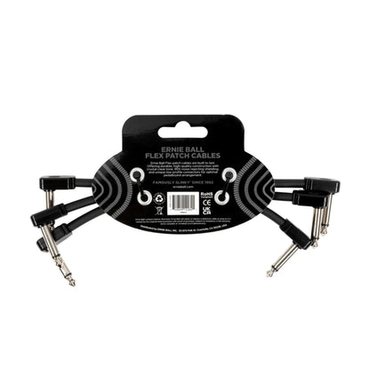 Flex Patch Cable 6in - Black - 3 Pack Guitar Accessories Ernie Ball Art of Guitar