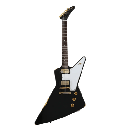 Gibson Custom Dealer Select 1958 Korina Explorer Electric Guitar - Ebony, Murphy Lab Ultra Heavy Aged Electric Guitars Gibson Art of Guitar