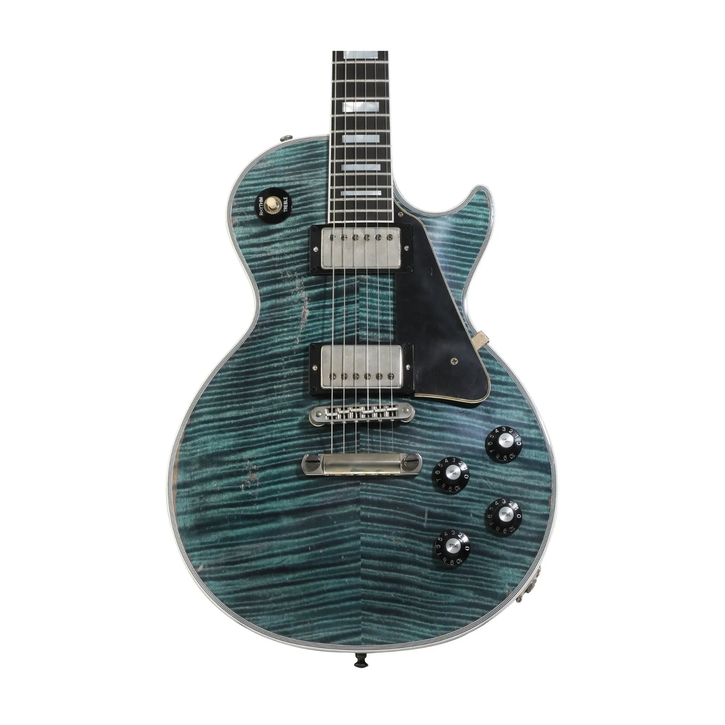 Gibson Custom Shop Dealer Select Les Paul Custom AAAA Figured Maple - Nordic Blue, Murphy Lab Heavy Aged Electric Guitars Gibson Art of Guitar