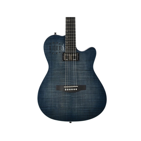 Godin A6 Ultra Denim Blue Flame with Bag General Godin Art of Guitar
