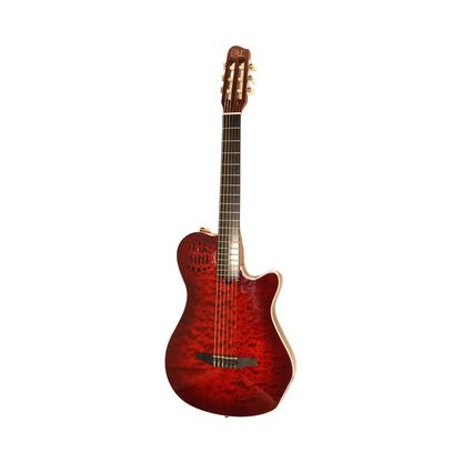 Godin ACS Grand Concert Quilted Maple Trans Red with Bag General Godin Art of Guitar