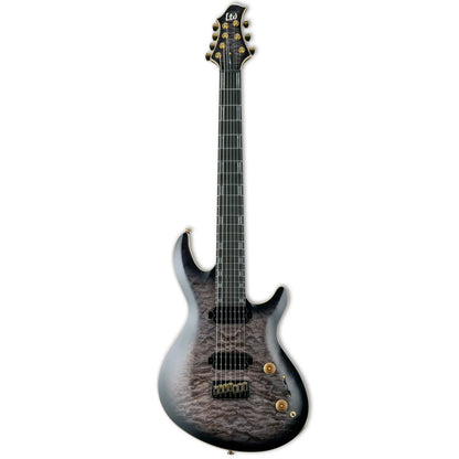 LTD JR-7 Javier Reyes – Faded Blue Sunburst – Fishman Fluence Javier Reyes Open Core Pickups, 7-String Electric Guitars LTD Art of Guitar