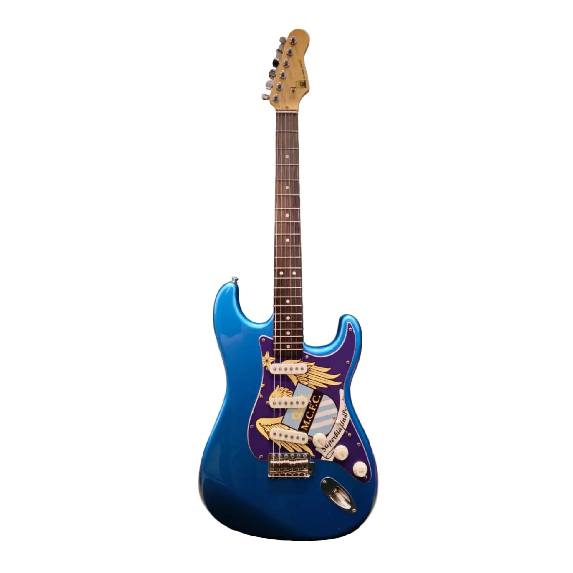 Manchester City F.C. Farida Stratocaster Style Electric Guitar – Rare Official Collectible - (Re-Loved) Electric Guitars Manchester City F.C Art of Guitar
