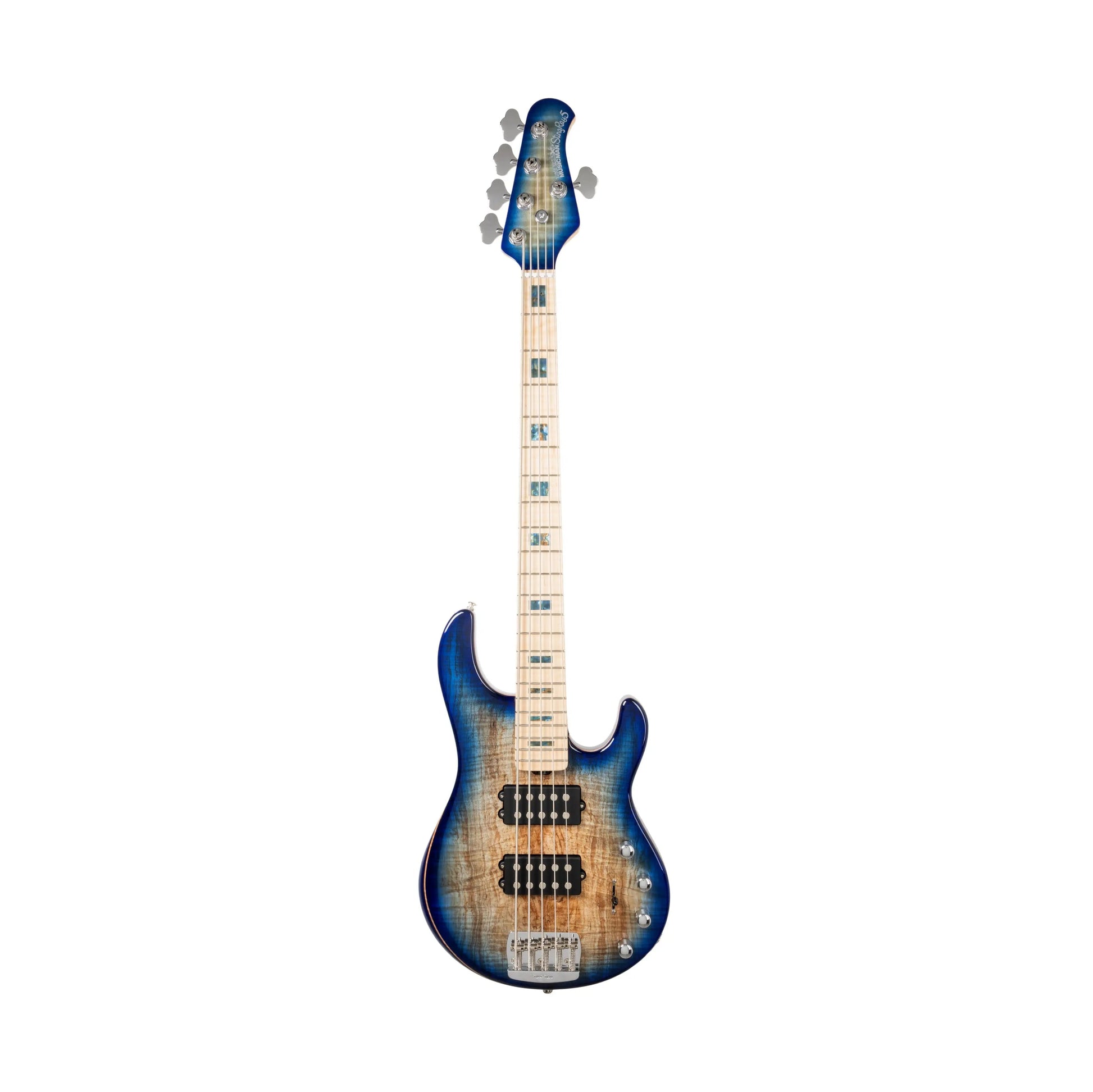 Music Man BFR StingRay Special 5 HH - Paua Blue Burst - Figured Maple/Maple/Block Inlays/MHS - Chrome - Limited to 150 Bass Guitars Music Man Art of Guitar