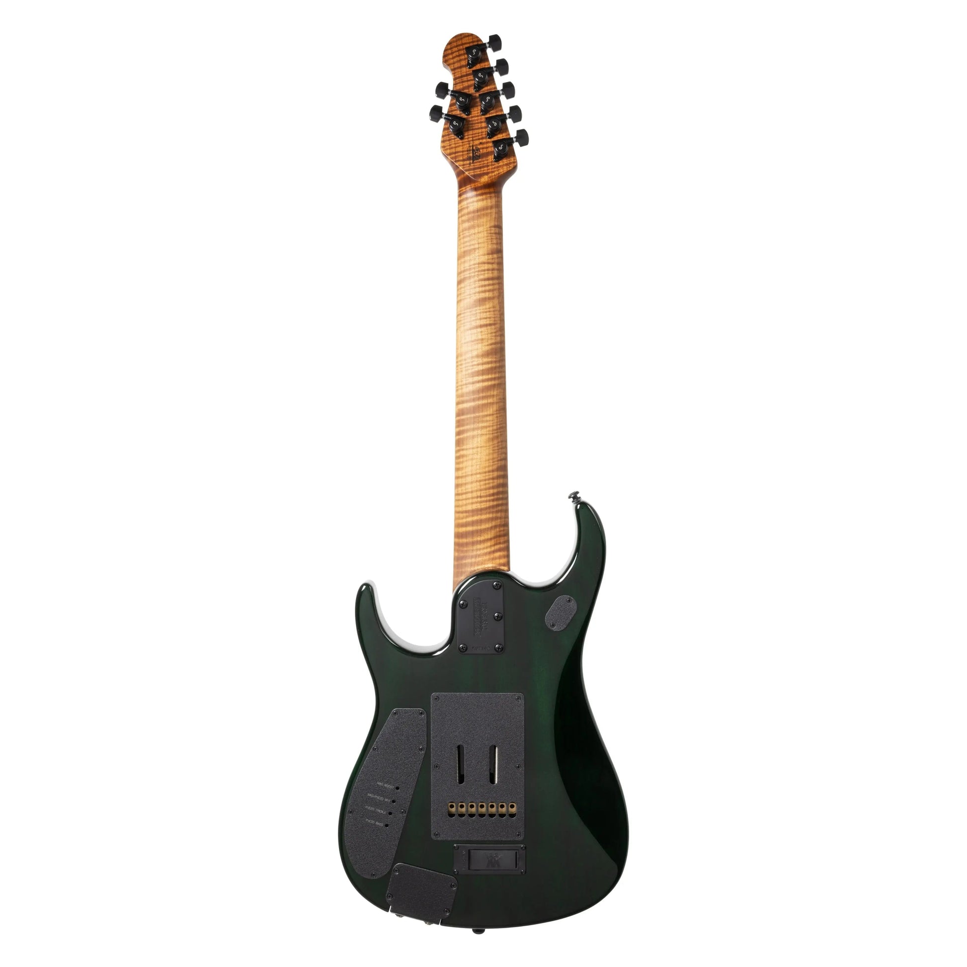 Music Man JP15 7 String - Green Tiger Eye Flame Electric Guitars Music Man Art of Guitar