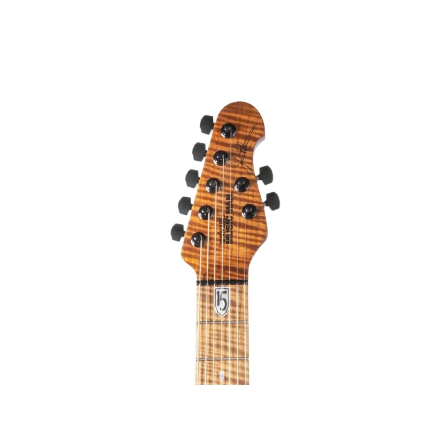 Music Man JP15 7 String - Green Tiger Eye Flame Electric Guitars Music Man Art of Guitar