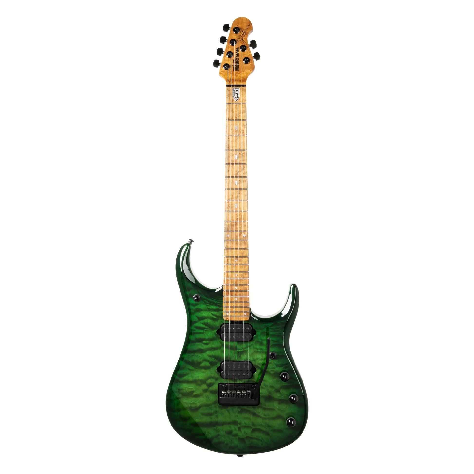 Music Man JP15 - Green Tiger Eye Quilt Electric Guitars Music Man Art of Guitar