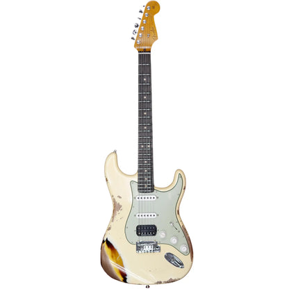 NAMM 2026 Fender Custom Shop Custom Deluxe Heavy Relic HBS-1 Stratocaster -  Aged Vintage White over 3 Tone Sunburst Electric Guitars Fender Art of Guitar