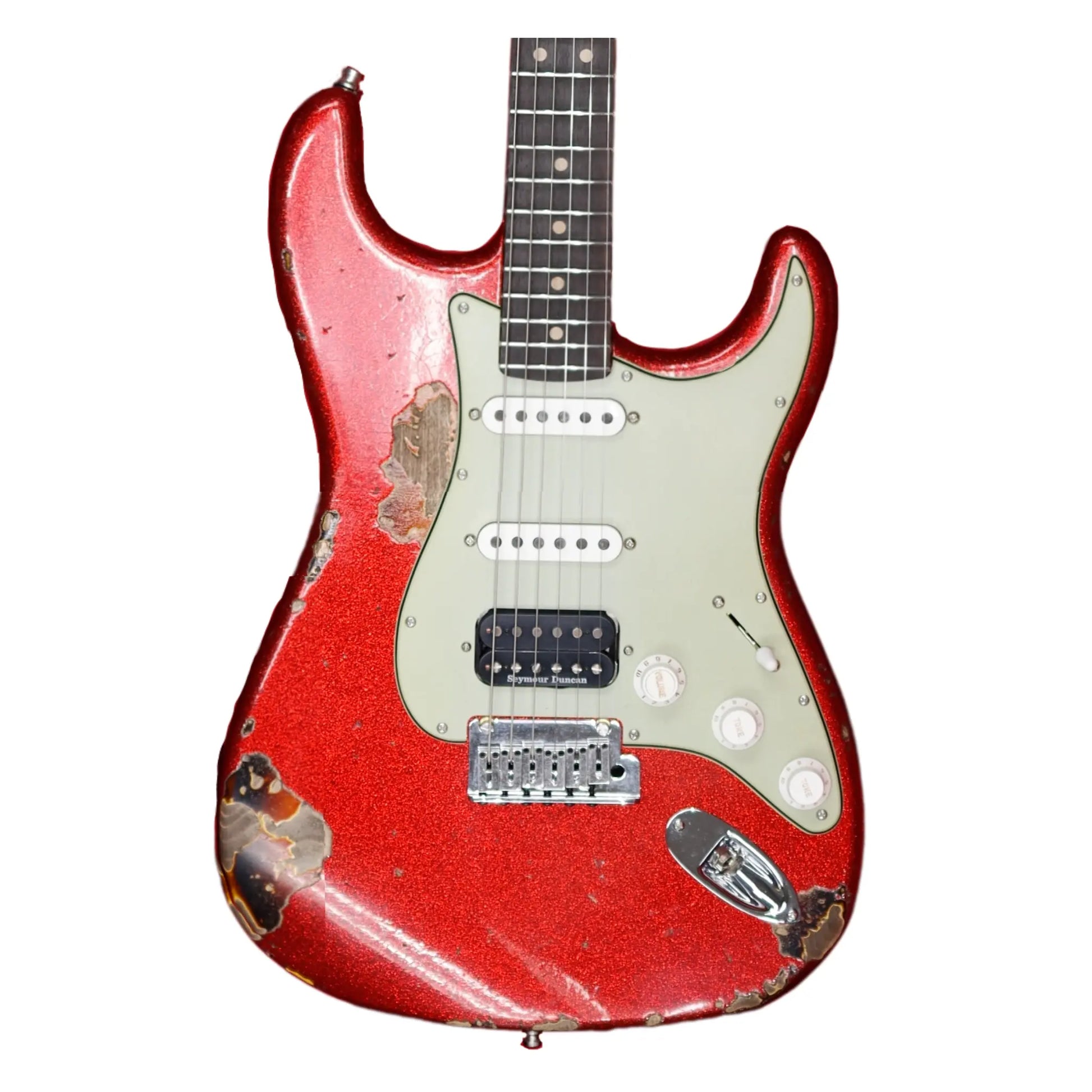 NAMM 2026 Fender Custom Shop Custom Deluxe Heavy Relic HBS-1 Stratocaster - Red Sparkle over 3 Tone Sunburst Electric Guitars Fender Art of Guitar