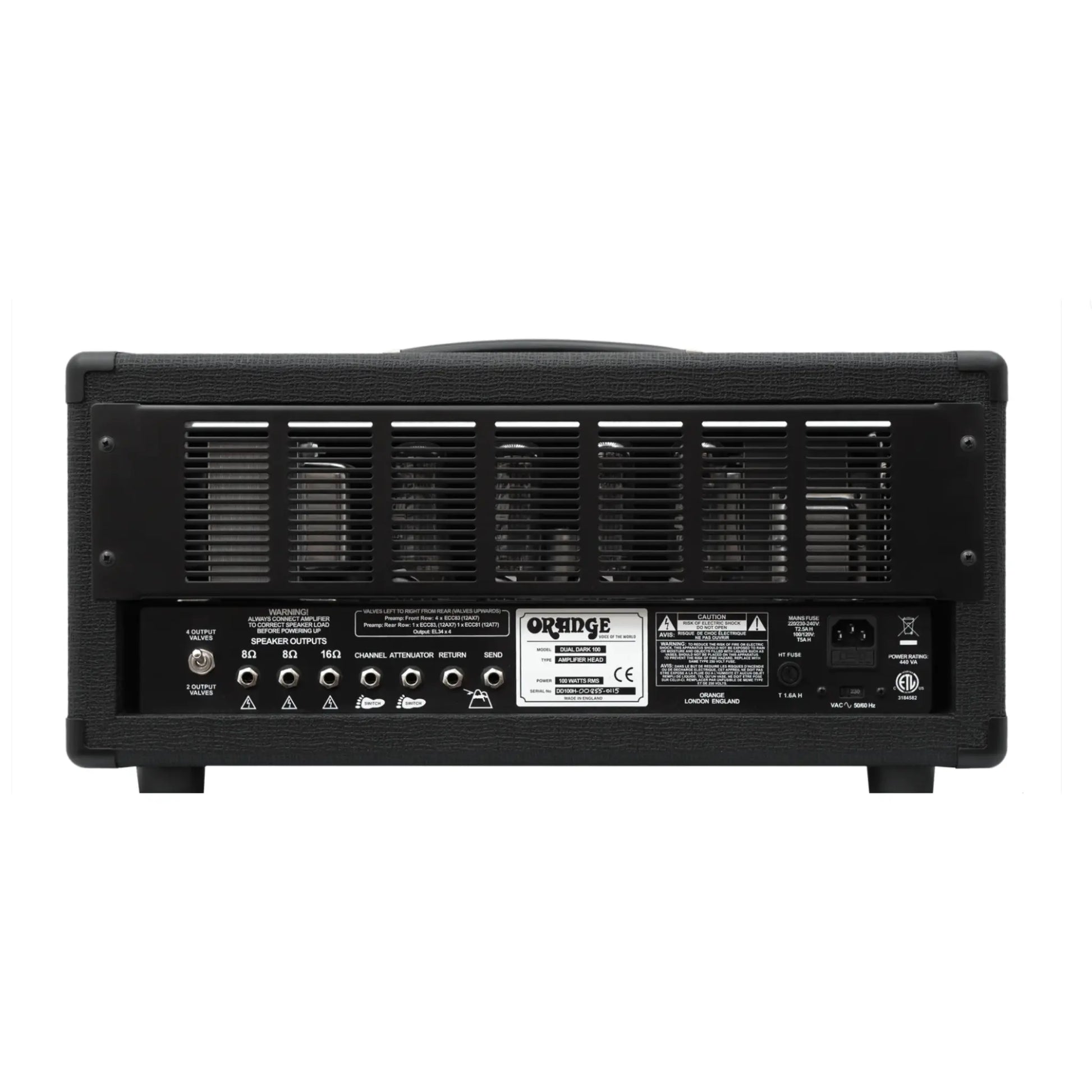 Orange Dual Dark 100 100W 2-Channel Tube Guitar Amp Head - Black - (Re-Loved) Amplifier Head Orange Art of Guitar
