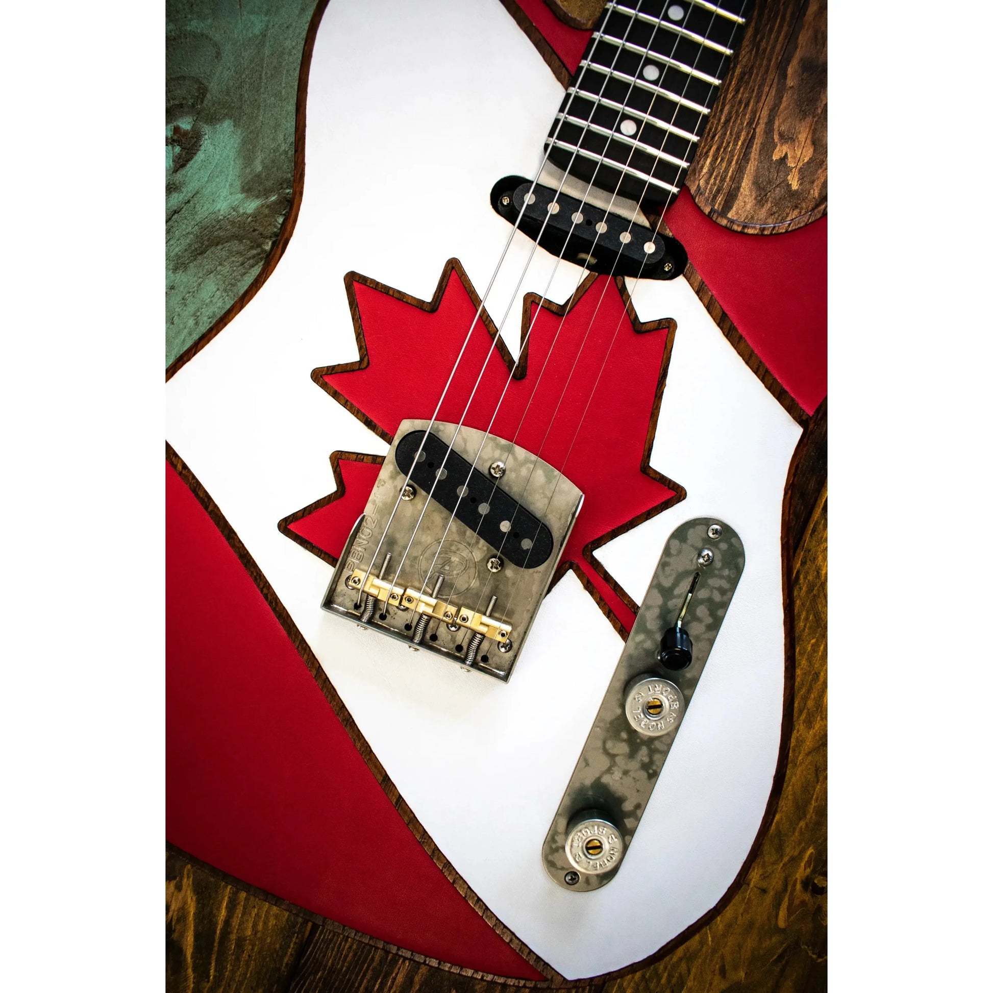 Paoletti Nancy Loft SS FLAG Leather Top CANADA Flag (Prototype 1/1) Electric Guitars Paoletti Art of Guitar