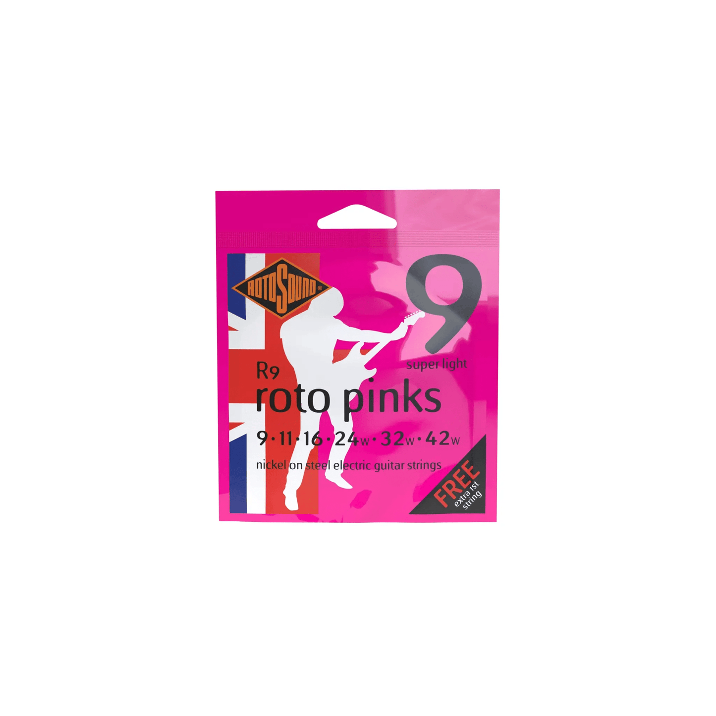 Rotosound Roto Pinks R9 Nickel Regular Gauge Electric Guitar Strings (9-42) Electric Guitar Strings Rotosound Art of Guitar