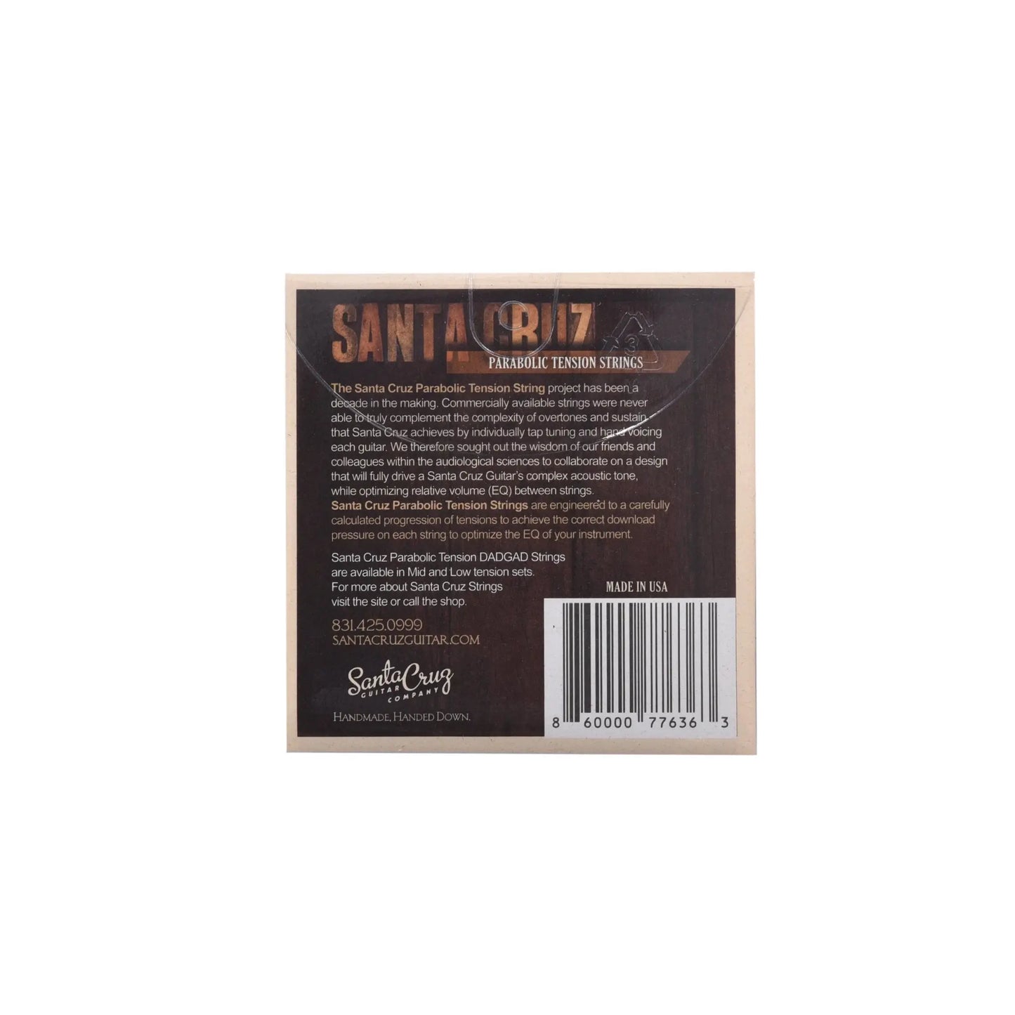 Santa Cruz Parabolic Tension Strings, Low  Tension BULK Acoustic Guitar Strings Santa Cruz Art of Guitar