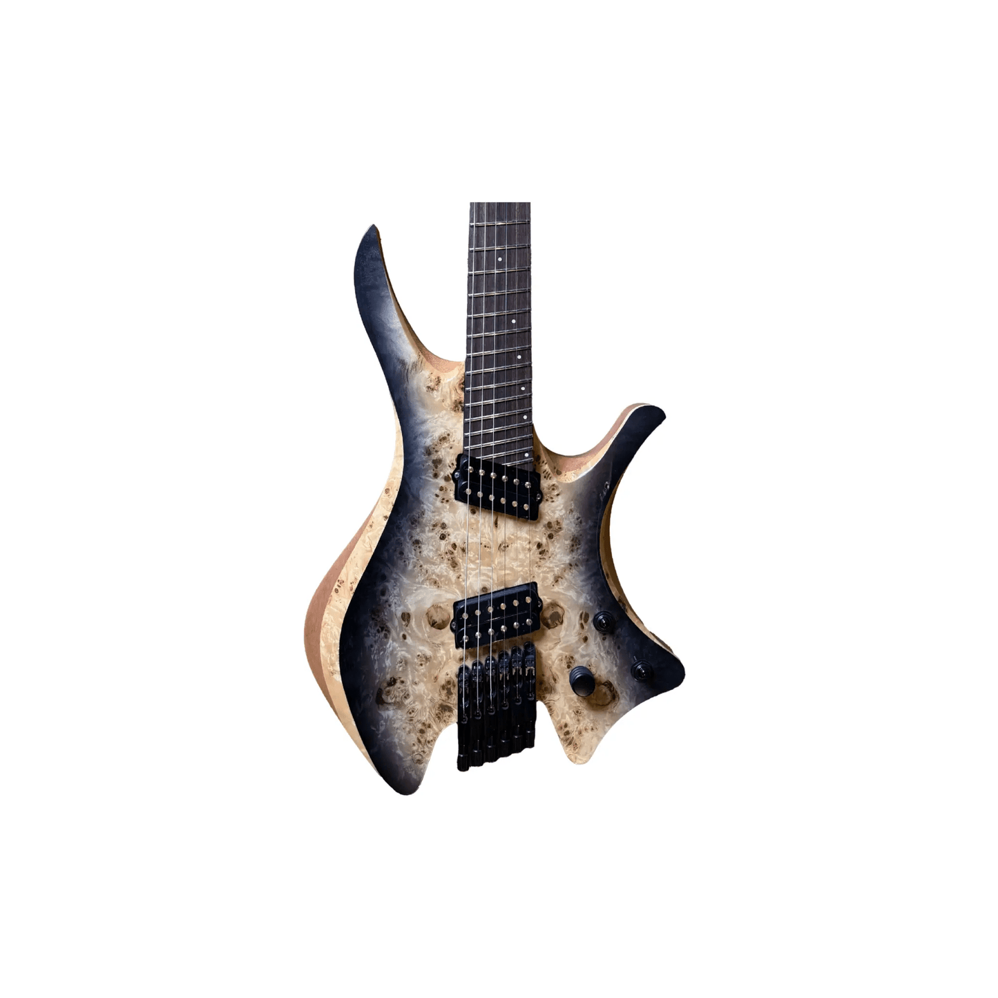 Skervesen Shoggie 6-String Headless Multiscale -  Natural Black Burst (2022) Electric Guitars Skervesen Art of Guitar