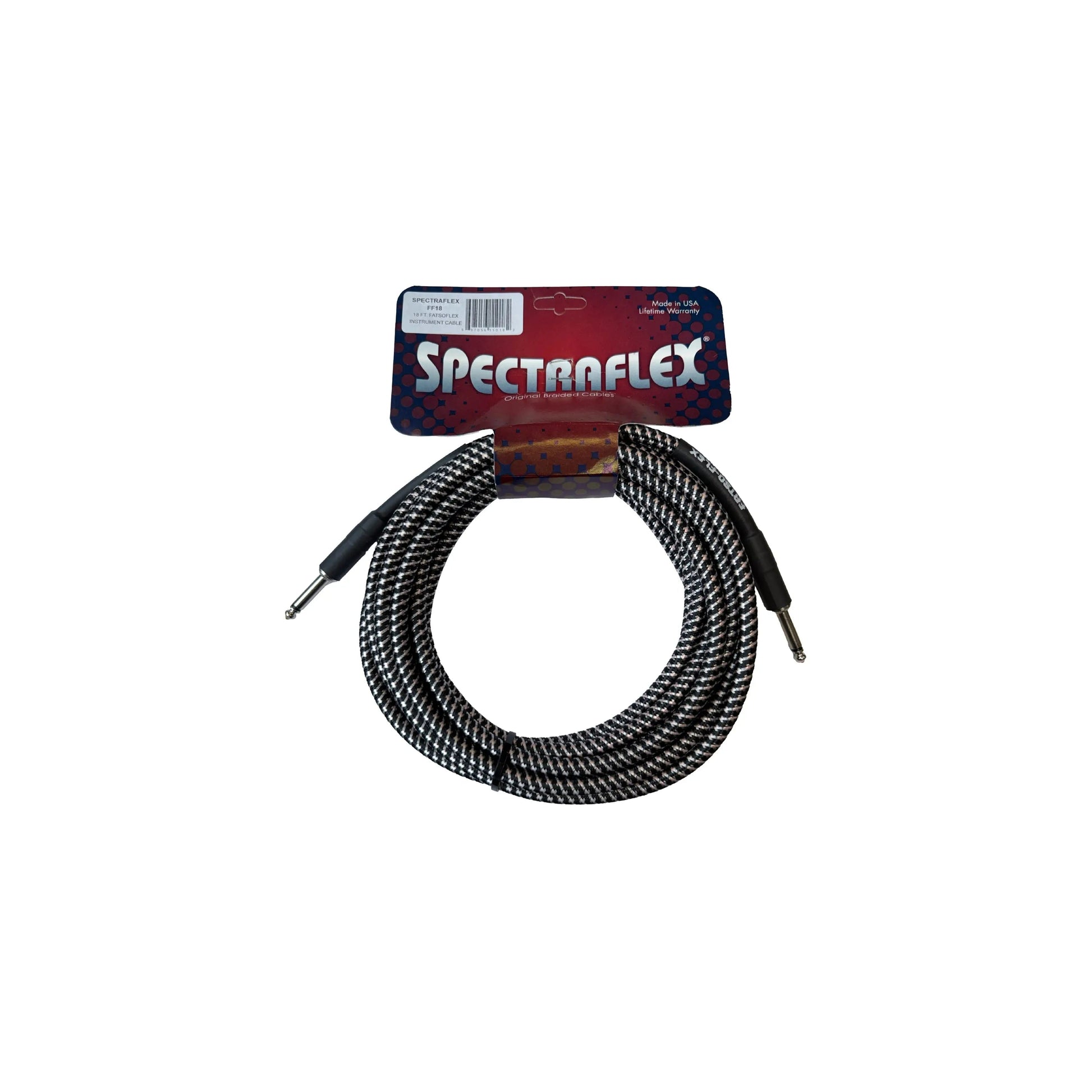 Spectraflex Fatso Flex Guitar Cables - Dual Straight Plugs - 18 Feet - FF18 Guitar Cables Spectraflex Art of Guitar