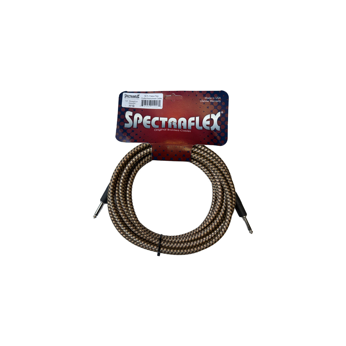 Spectraflex Fatso Flex Guitar Cables - Dual Straight Plugs - 18 Feet - FF18 Guitar Cables Spectraflex Art of Guitar