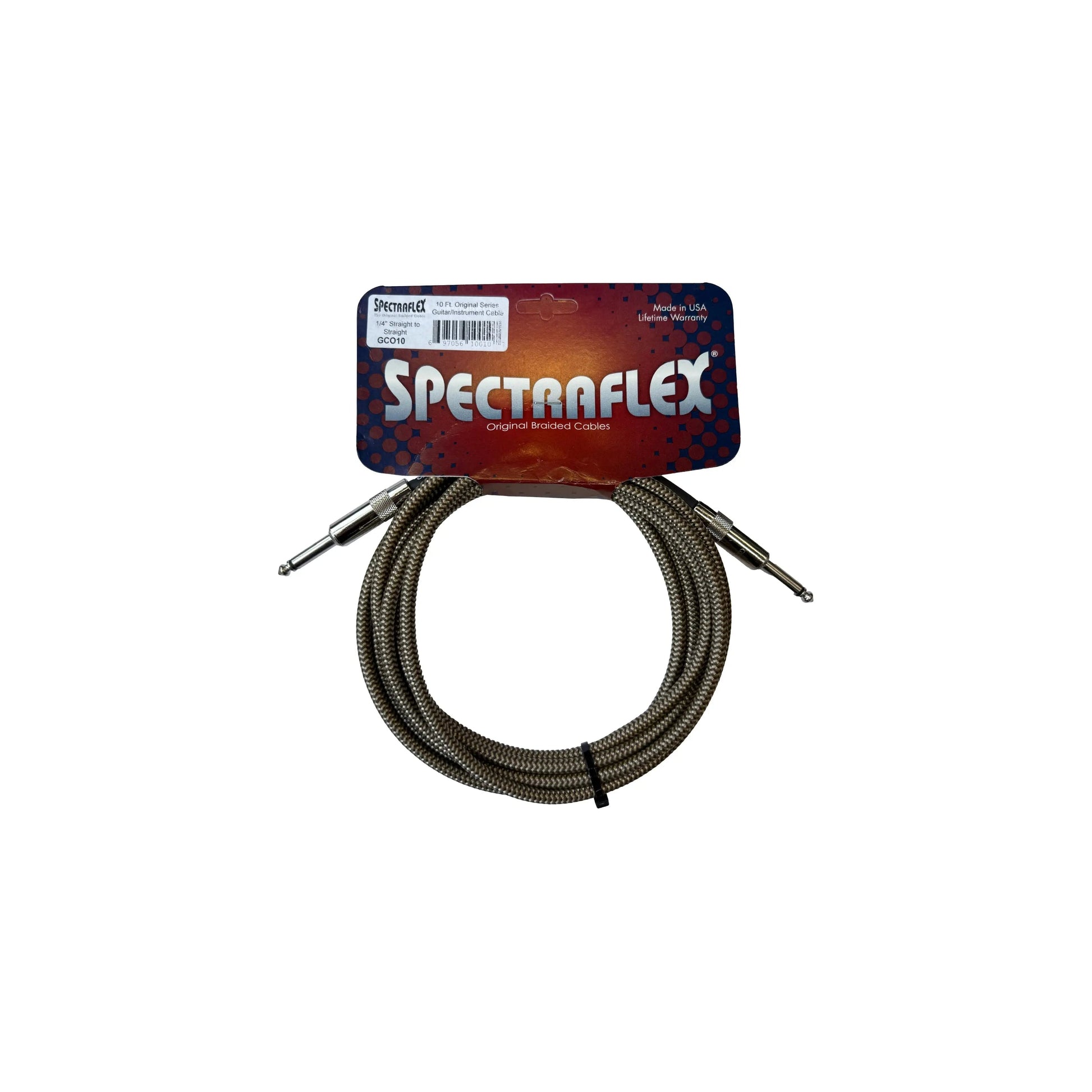 Spectraflex Original Series Braided Guitar Cable - Dual Straight Plugs - 10 Feet - GCO10 Guitar Cables Spectraflex Art of Guitar