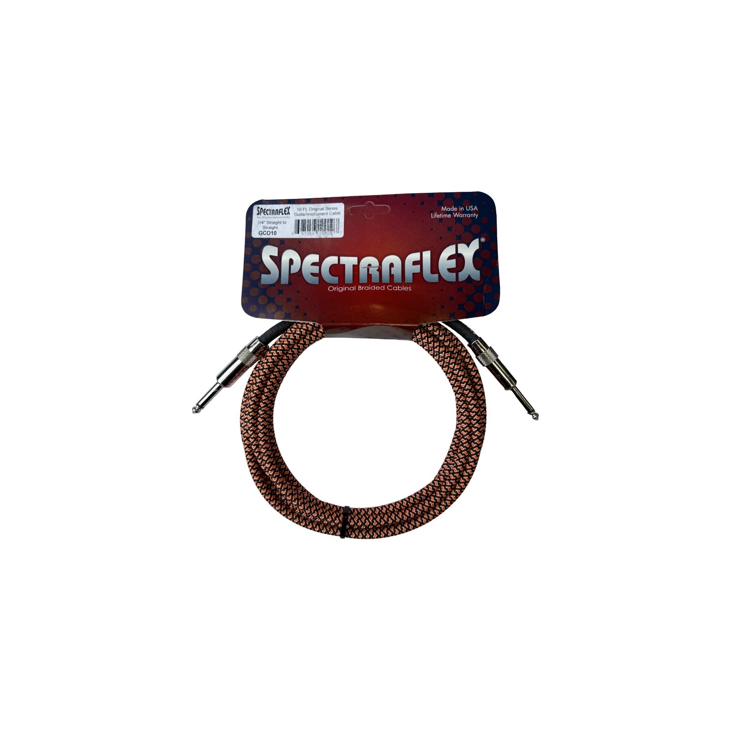 Spectraflex Original Series Braided Guitar Cable - Dual Straight Plugs - 10 Feet - GCO10 Guitar Cables Spectraflex Art of Guitar