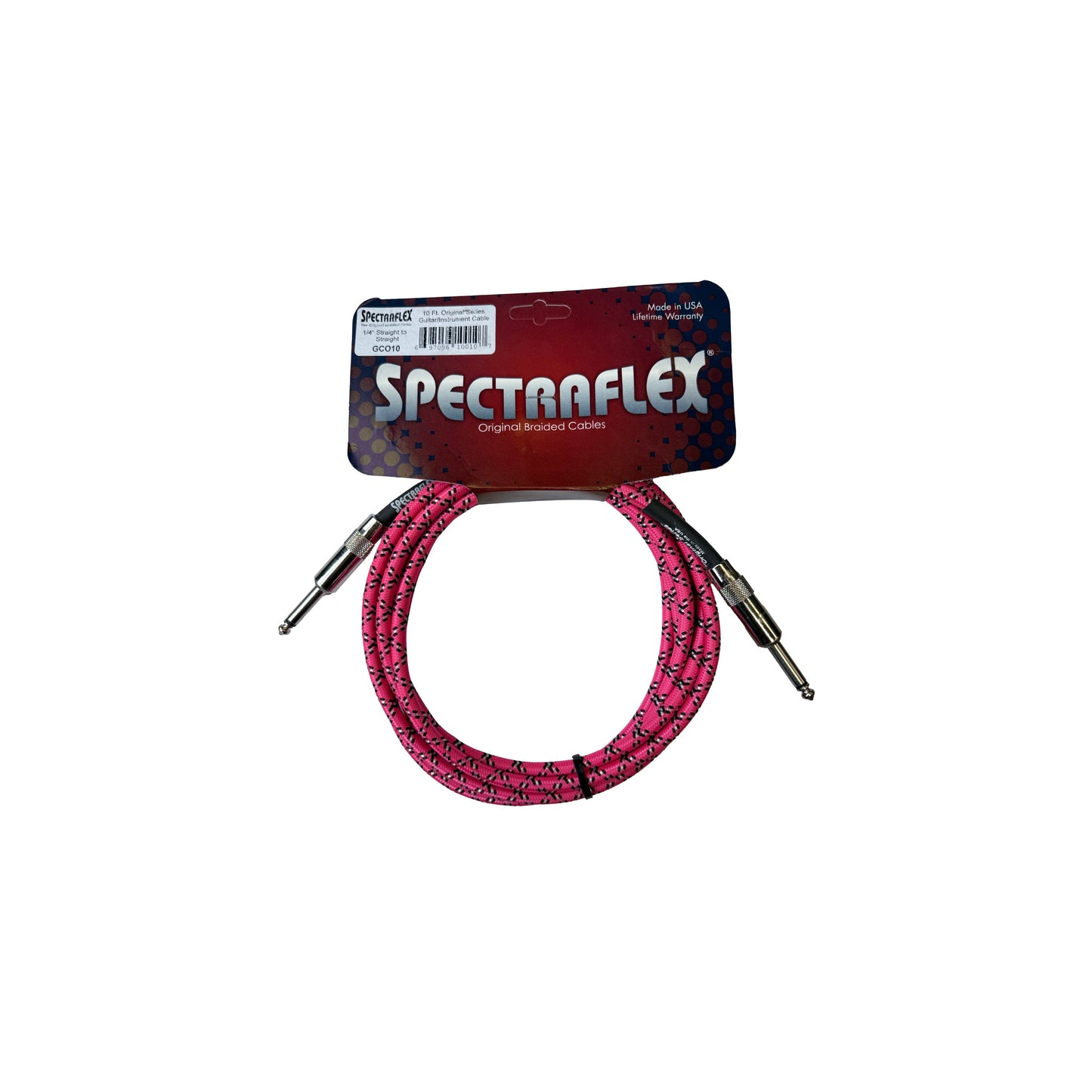 Spectraflex Original Series Braided Guitar Cable - Dual Straight Plugs - 10 Feet - GCO10 Guitar Cables Spectraflex Art of Guitar