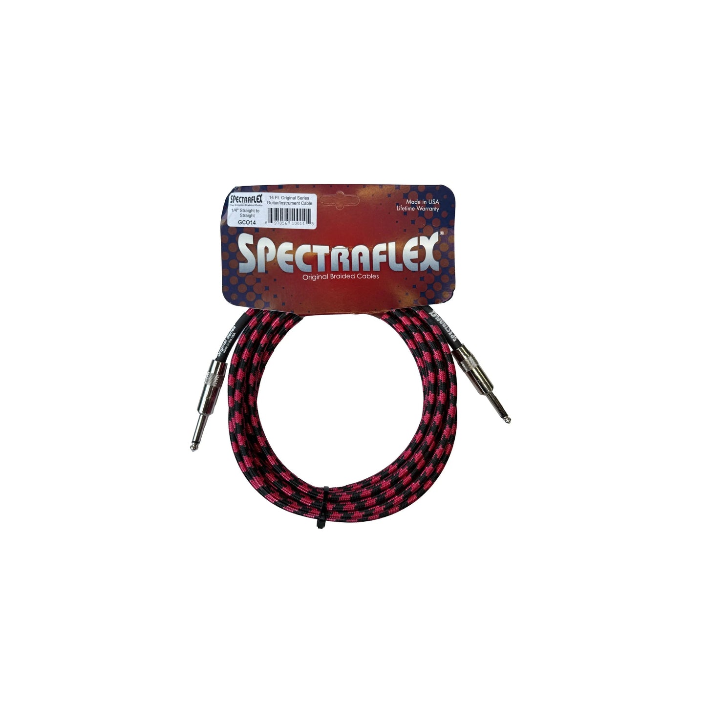 Spectraflex Original Series Braided Guitar Cable - Dual Straight Plugs - 14 Feet - GCO14 Guitar Cables Spectraflex Art of Guitar