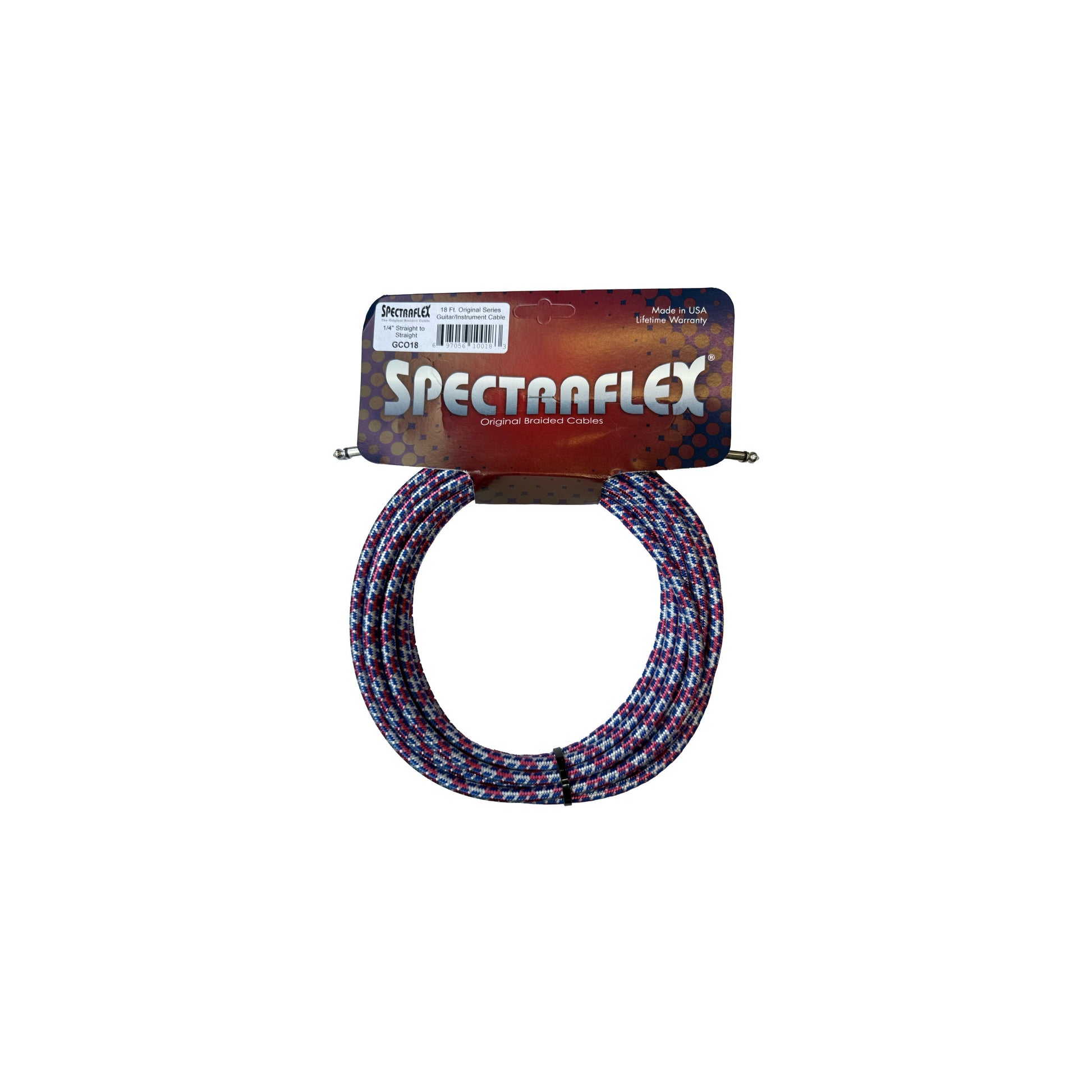 Spectraflex Original Series Braided Guitar Cable - Dual Straight Plugs - 18 Feet - GCO18 Guitar Cables Spectraflex Art of Guitar