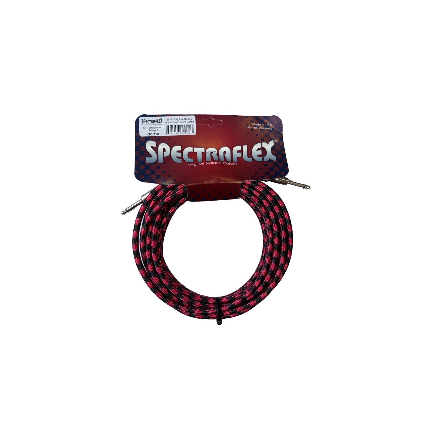 Spectraflex Original Series Braided Guitar Cable - Dual Straight Plugs - 18 Feet - GCO18 Guitar Cables Spectraflex Art of Guitar