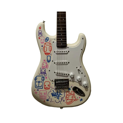 Squier Bullet Stratocaster Electric Guitar - Signed by Mike Shinoda – White (2017) Electric Guitars Squier Art of Guitar