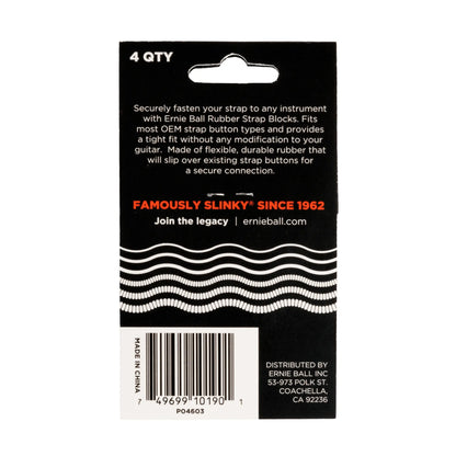 Strap Blocks - Red and Black - 4 Pack Guitar Accessories Ernie Ball Art of Guitar