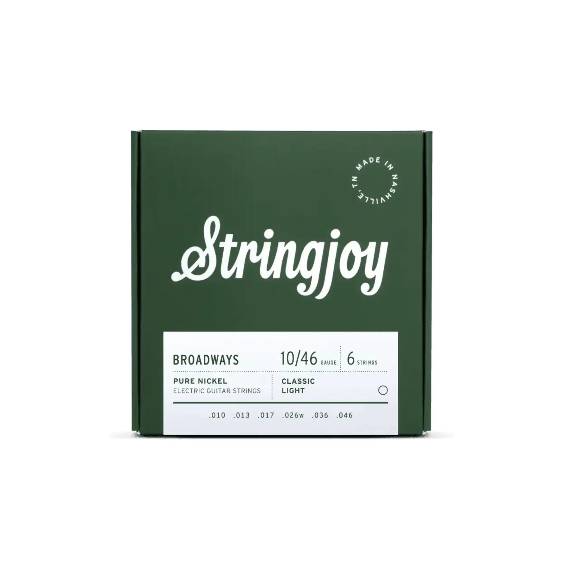 Stringjoy 10-46 Classic Light Gauge Broadways - Pure Nickel Electric Guitar Strings Guitar Strings Stringjoy Art of Guitar
