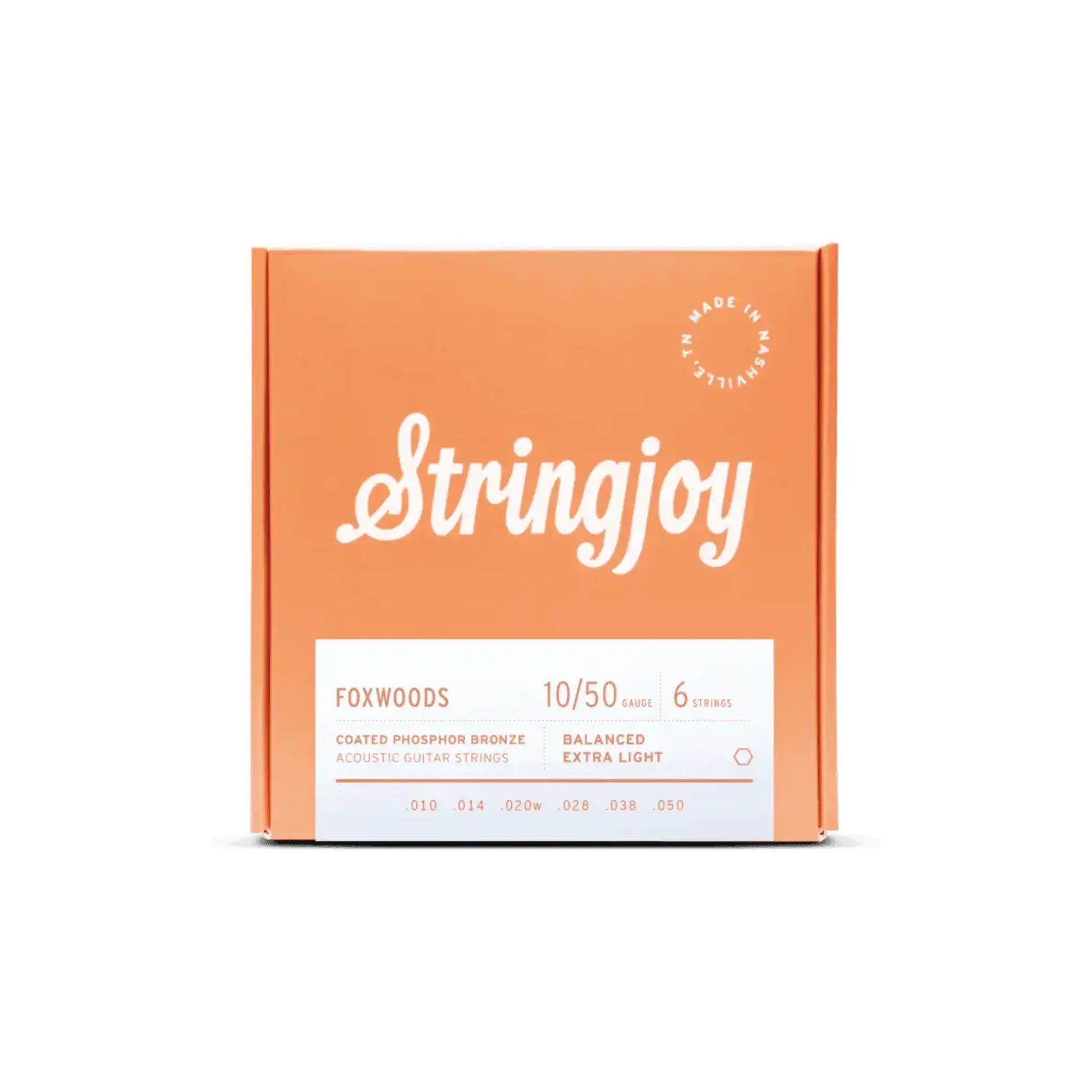 Stringjoy 10-50 Extra Light Gauge Foxwoods - Coated Phosphor Bronze Acoustic Guitar Strings Guitar Strings Stringjoy Art of Guitar