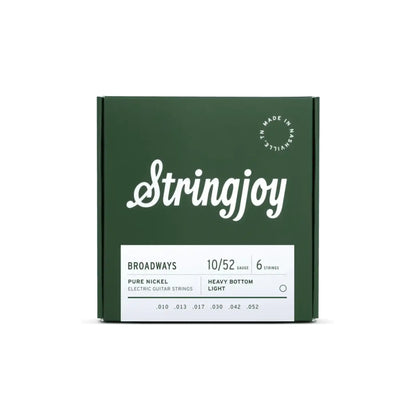 Stringjoy 10-52 Heavy Bottom Light Gauge Broadways - Pure Nickel Electric Guitar Strings Guitar Strings Stringjoy Art of Guitar