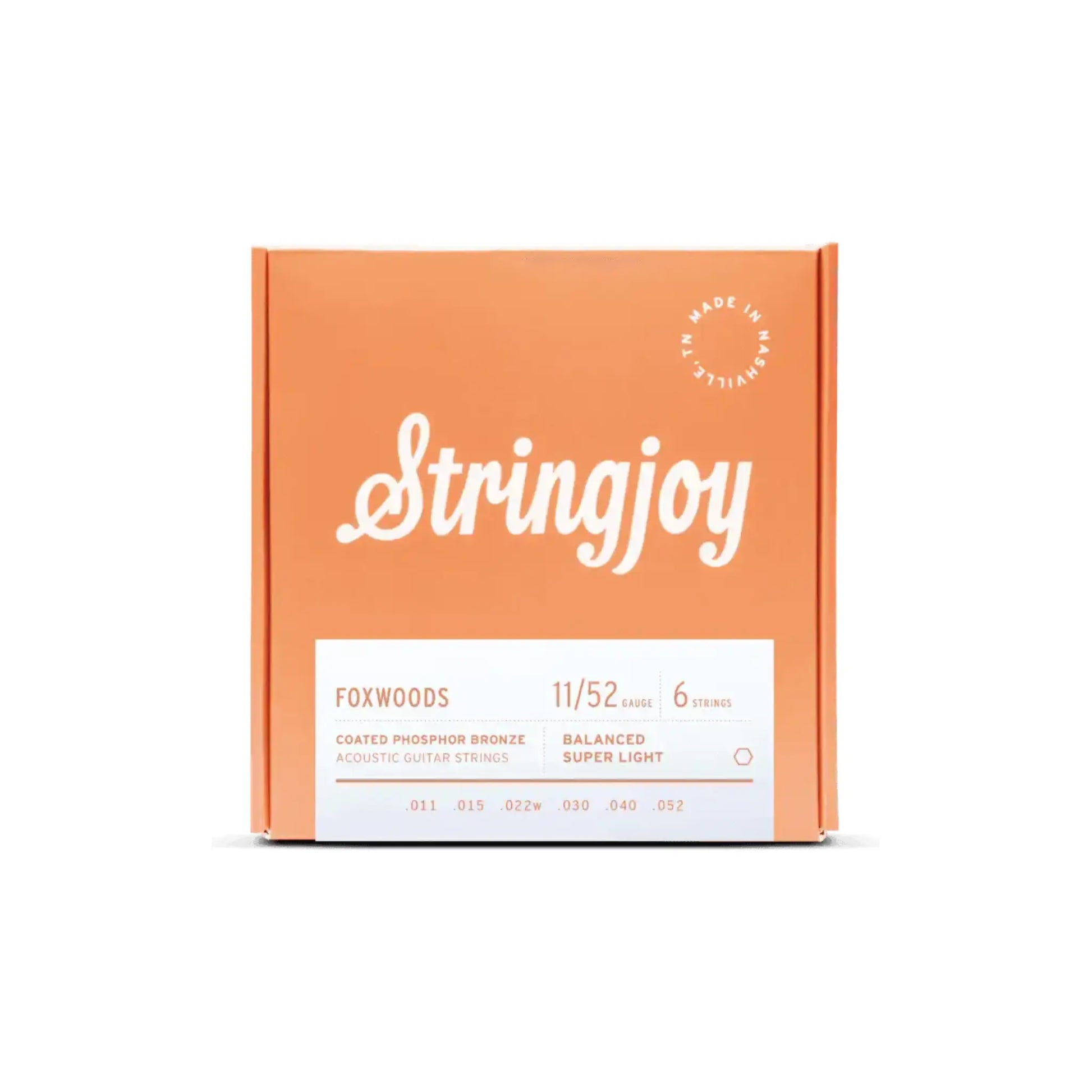 Stringjoy 11-52 Super Light Gauge Foxwoods - Coated Phosphor Bronze Acoustic Guitar Strings Acoustic Strings Stringjoy Art of Guitar