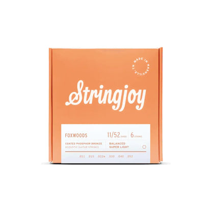 Stringjoy 11-52 Super Light Gauge Foxwoods - Coated Phosphor Bronze Acoustic Guitar Strings Acoustic Strings Stringjoy Art of Guitar