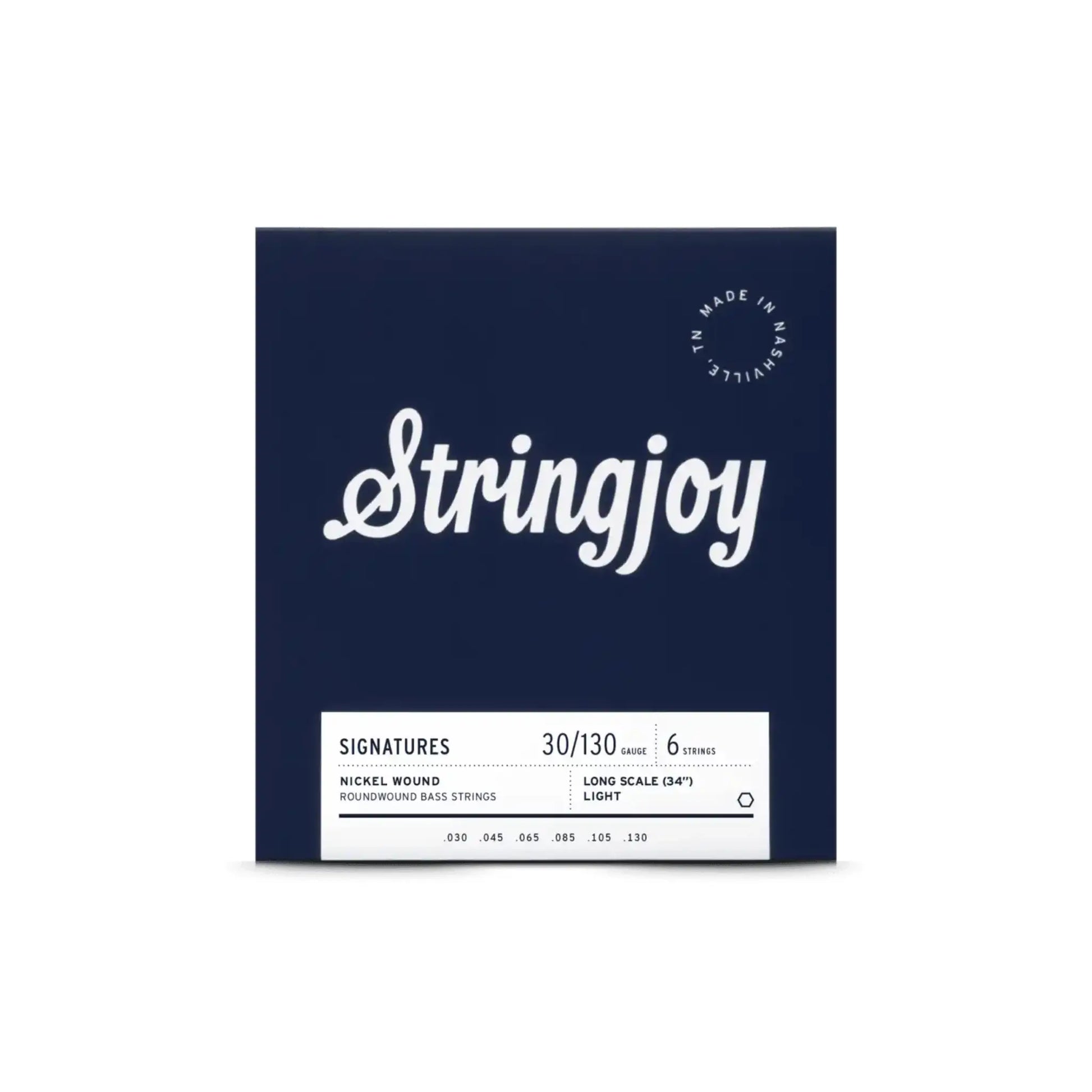 Stringjoy 30-130 Long Scale 6 String Light Gauge Signatures - Nickel Wound Bass Guitar Strings Bass Strings Stringjoy Art of Guitar