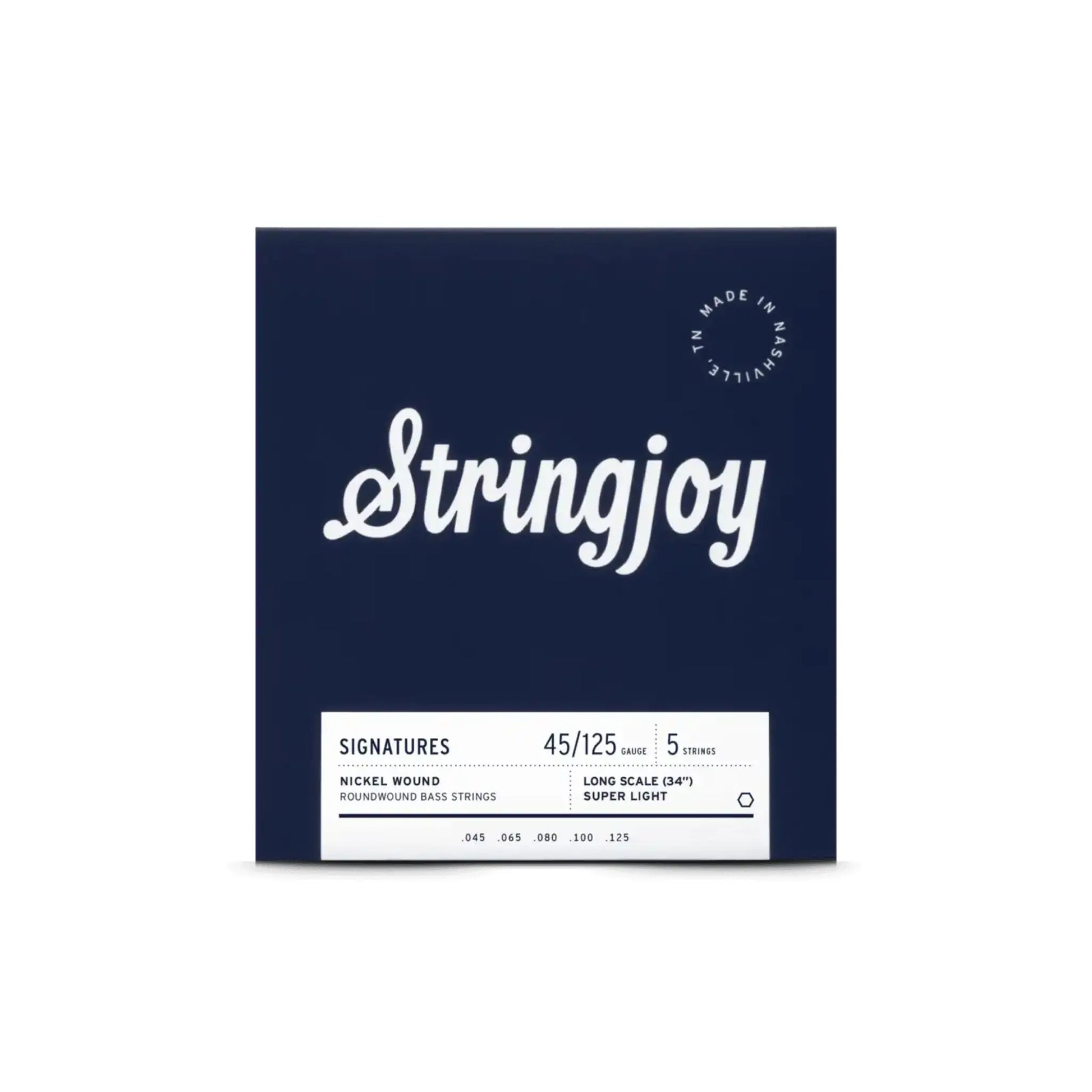 Stringjoy 45-125 Long Scale 5 String Super Light Gauge Signatures - Nickel Wound Bass Guitar Strings Bass Strings Stringjoy Art of Guitar