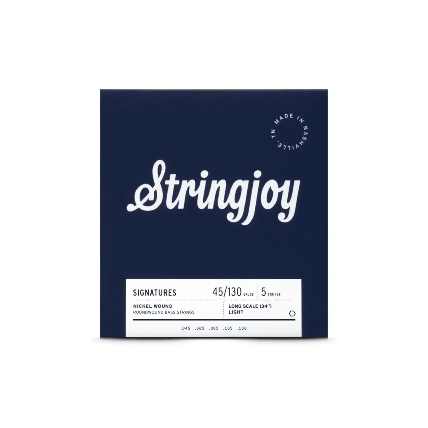 Stringjoy 45-130 Long Scale Light Gauge 5 String Signatures - Nickel Wound Bass Guitar Strings Guitar Strings Stringjoy Art of Guitar