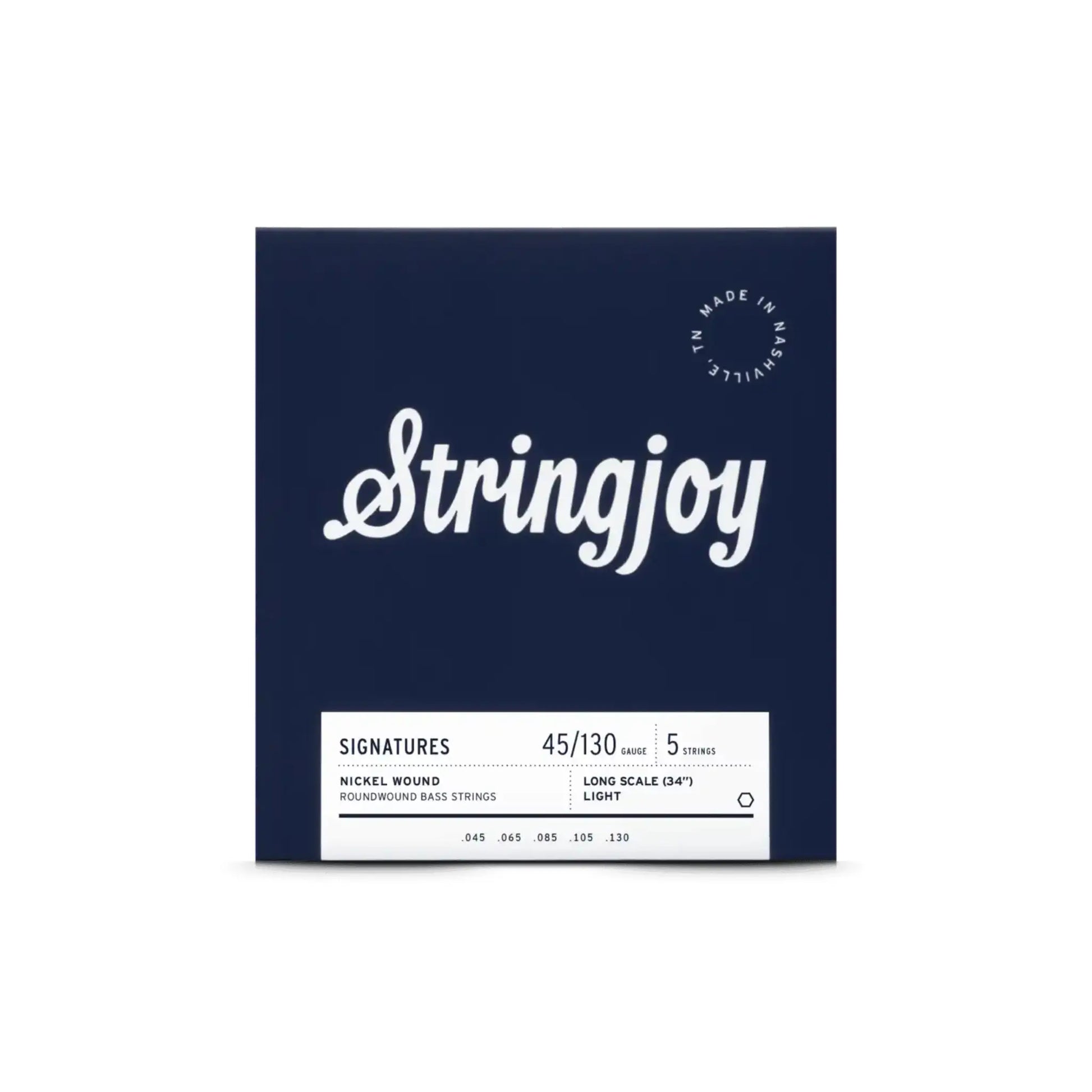 Stringjoy 45-130 Long Scale Light Gauge 5 String Signatures - Nickel Wound Bass Guitar Strings Guitar Strings Stringjoy Art of Guitar