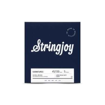 Stringjoy 45-130 Long Scale Light Gauge 5 String Signatures - Nickel Wound Bass Guitar Strings Guitar Strings Stringjoy Art of Guitar